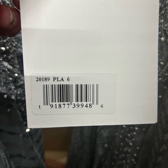 Mac Duggal 20189 NWT EMBELLISHED ILLUSION LONG SLEEVE WRAP OVER A LINE GOWN - Picture 9 of 16